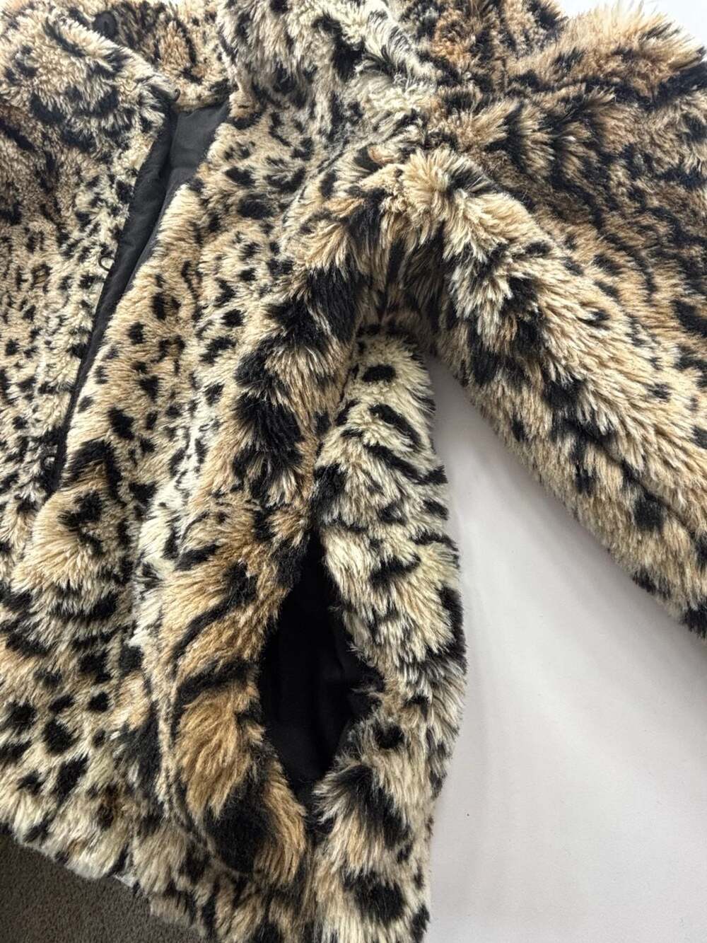 Brown Leopard Print Faux Fur Jacket - , - Picture 5 of 6